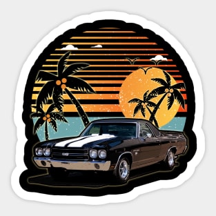 Chevrolet El Camino SS 1970 car sunset Sticker